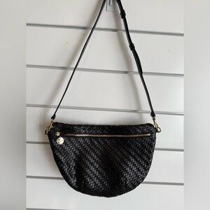 Clare V Grande Fanny Pack Black Woven Zig Zag